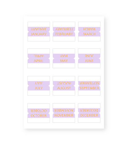 Monthly Tab Sticker Sheets