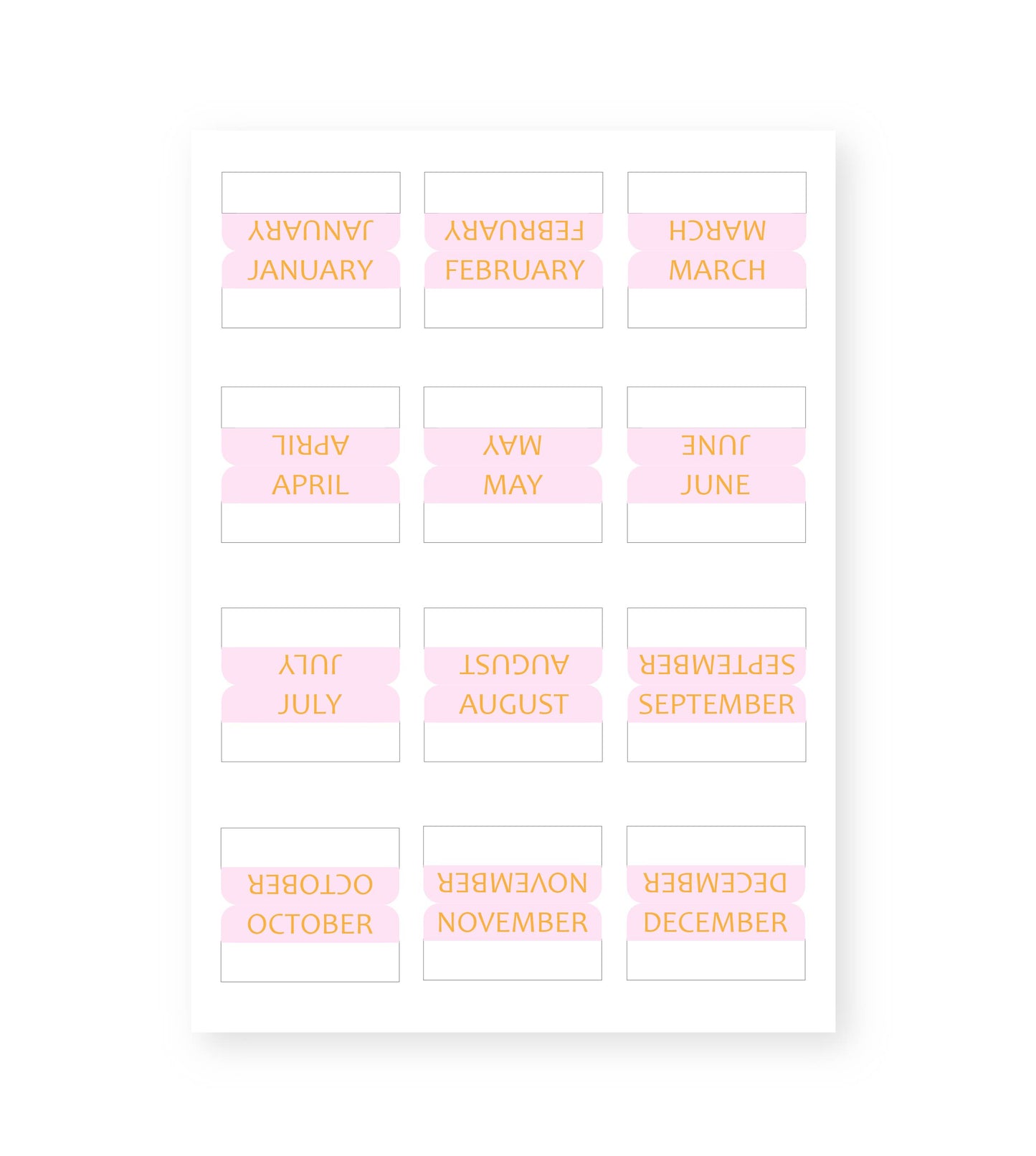 Monthly Tab Sticker Sheets