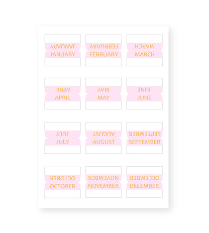 Monthly Tab Sticker Sheets