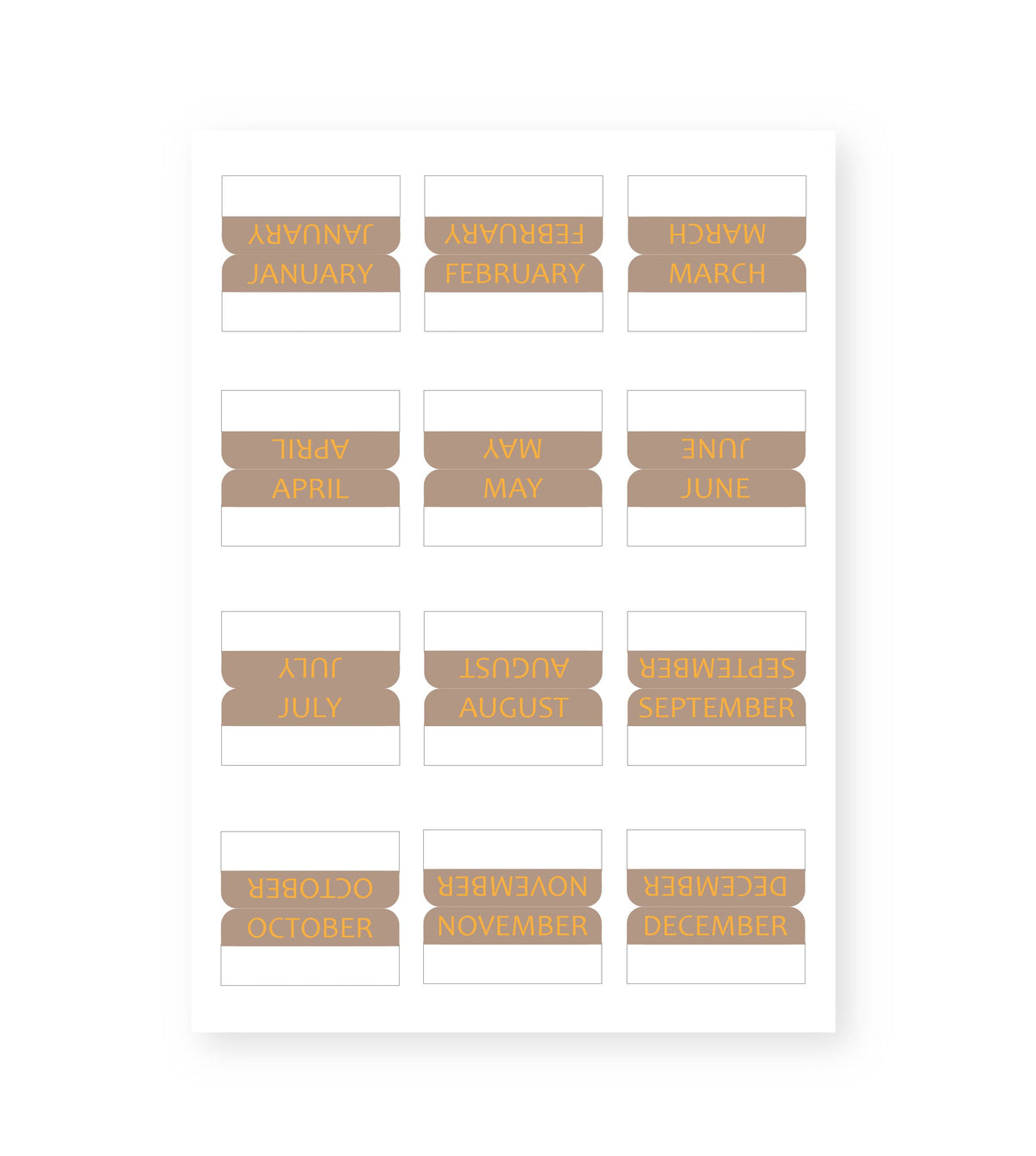 Printable Tab Sticker Monthly Tab Sticker Sheets – Linda Tong Planners LLC