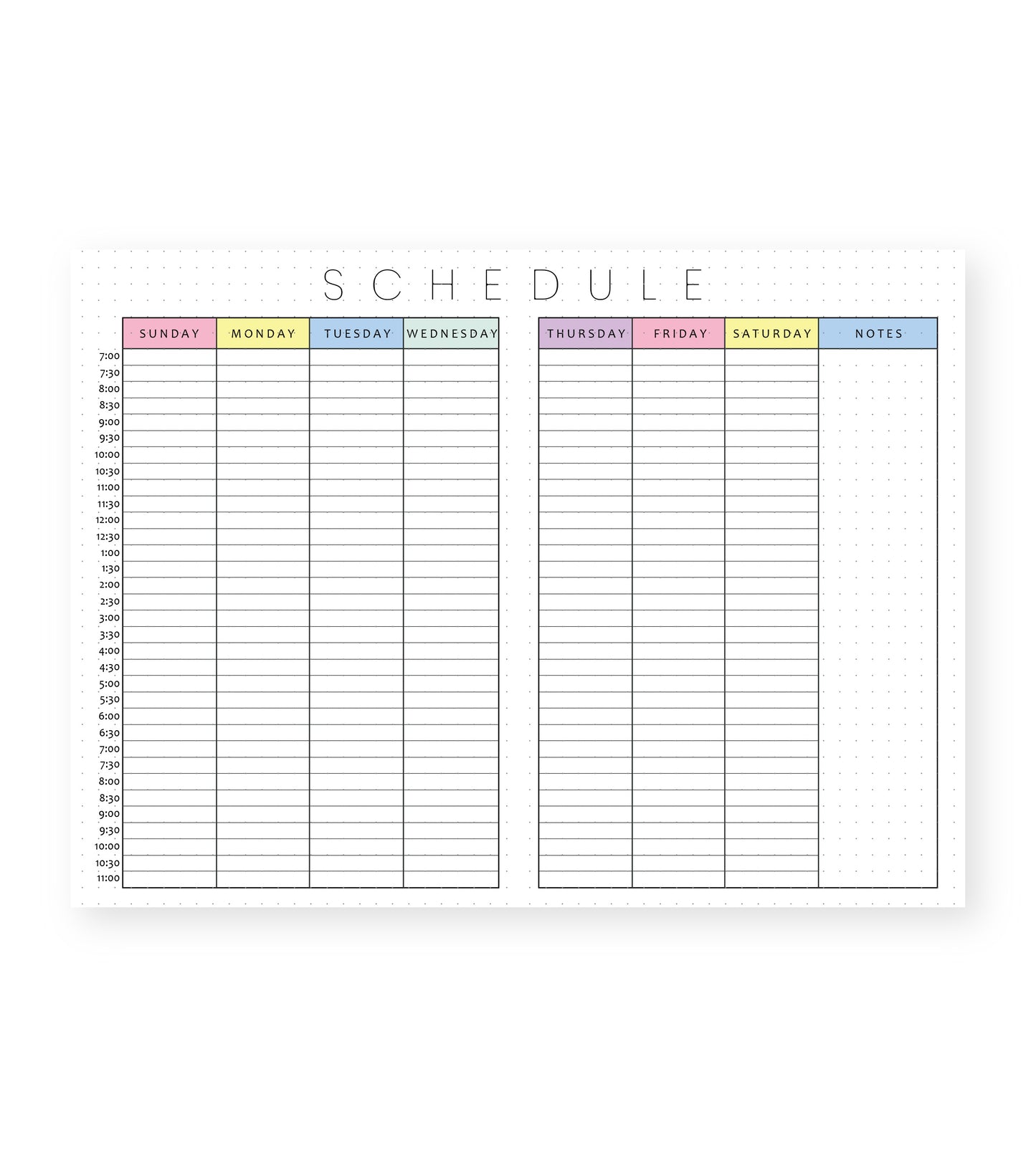 Hourly Schedule Free Printable