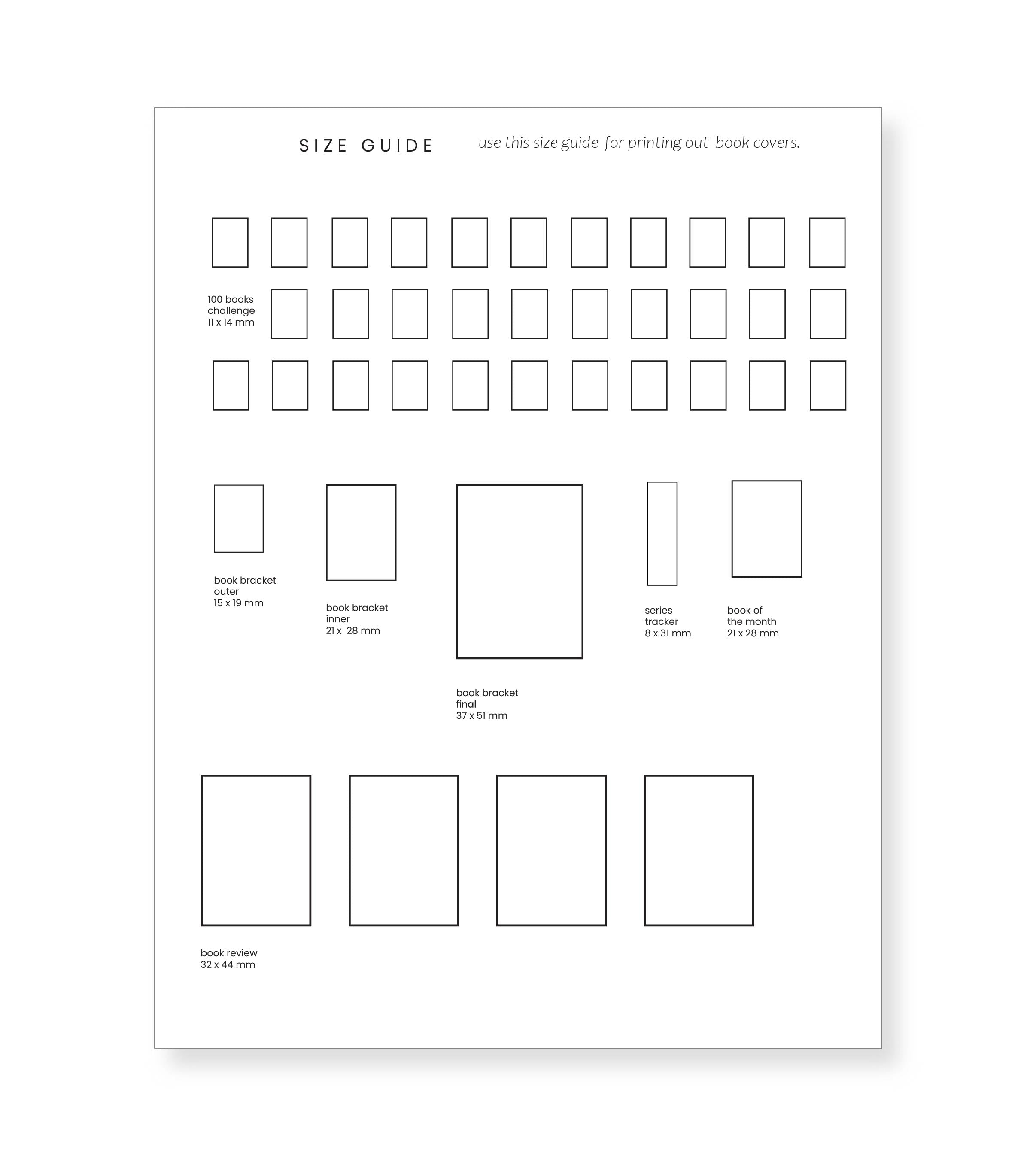 Planner Sizes Guide.pdf UPDATED Book Size Guide/Template for Book Journal - Printable – Linda ...