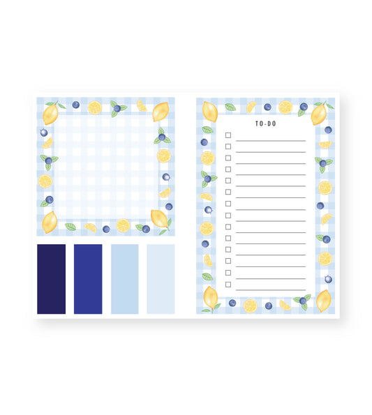 Lemons + Blueberries Sticky Note Book PRE-ORDER
