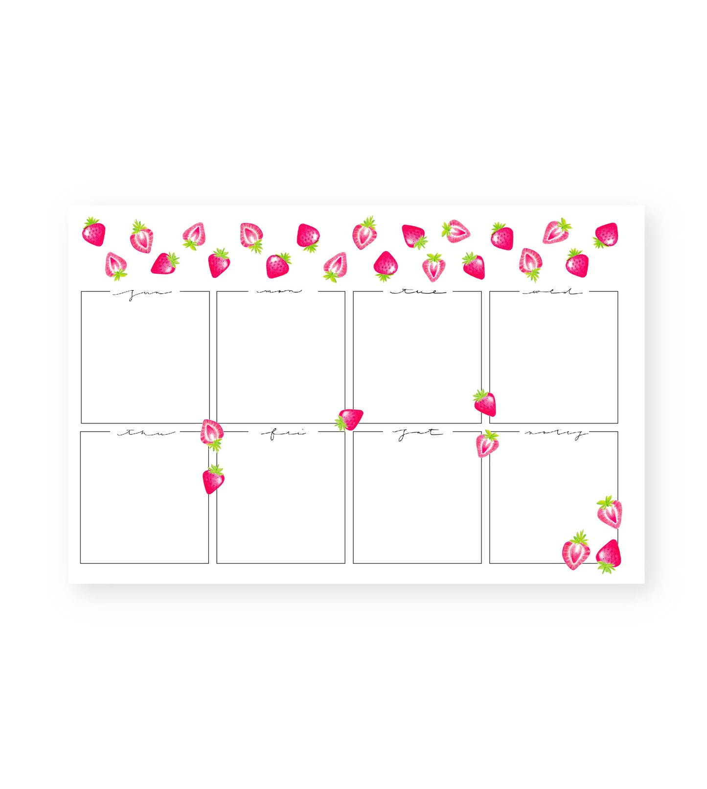 Strawberries Weekly Planner Notepad