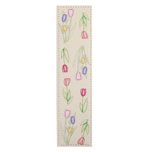 Tulips bookmark on white background