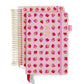 Pink planner with strawberry pattern on a white background