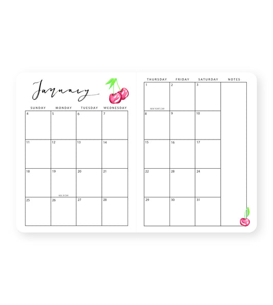 2026 Monthly Planner Cherry Blossoms