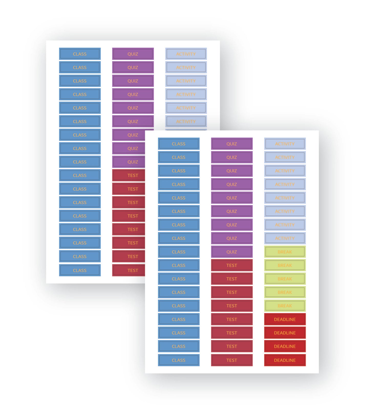 Monthly Sticker Sheets Academic