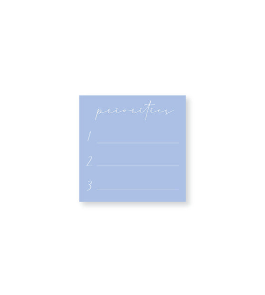 Simplified Priorities Post-It Light Blue Sticky Notes