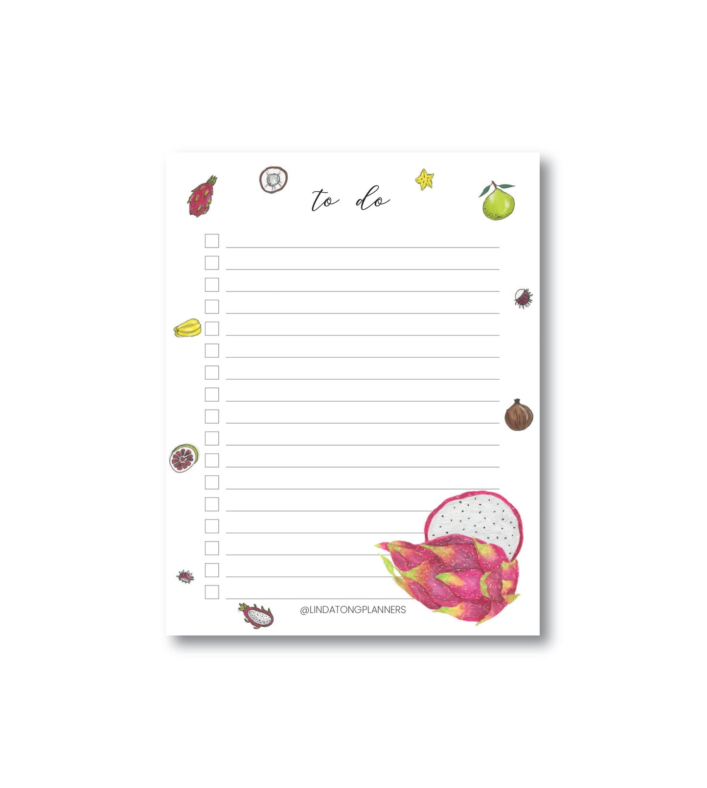 Exotic Fruit To-Do List Notepad