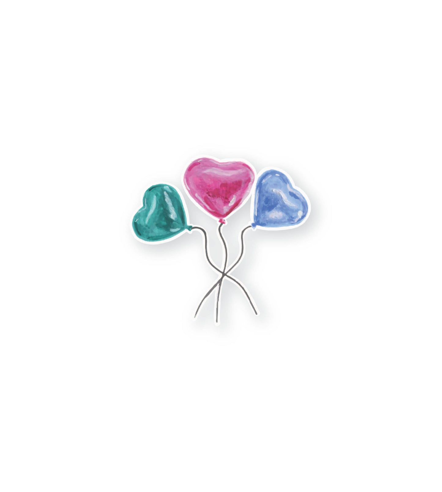 Foil Heart Balloons Sticker
