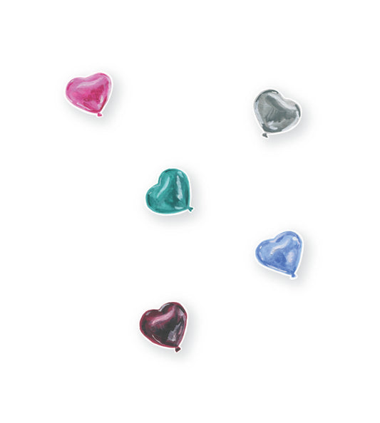 Foil Heart Balloons Mini Sticker Set