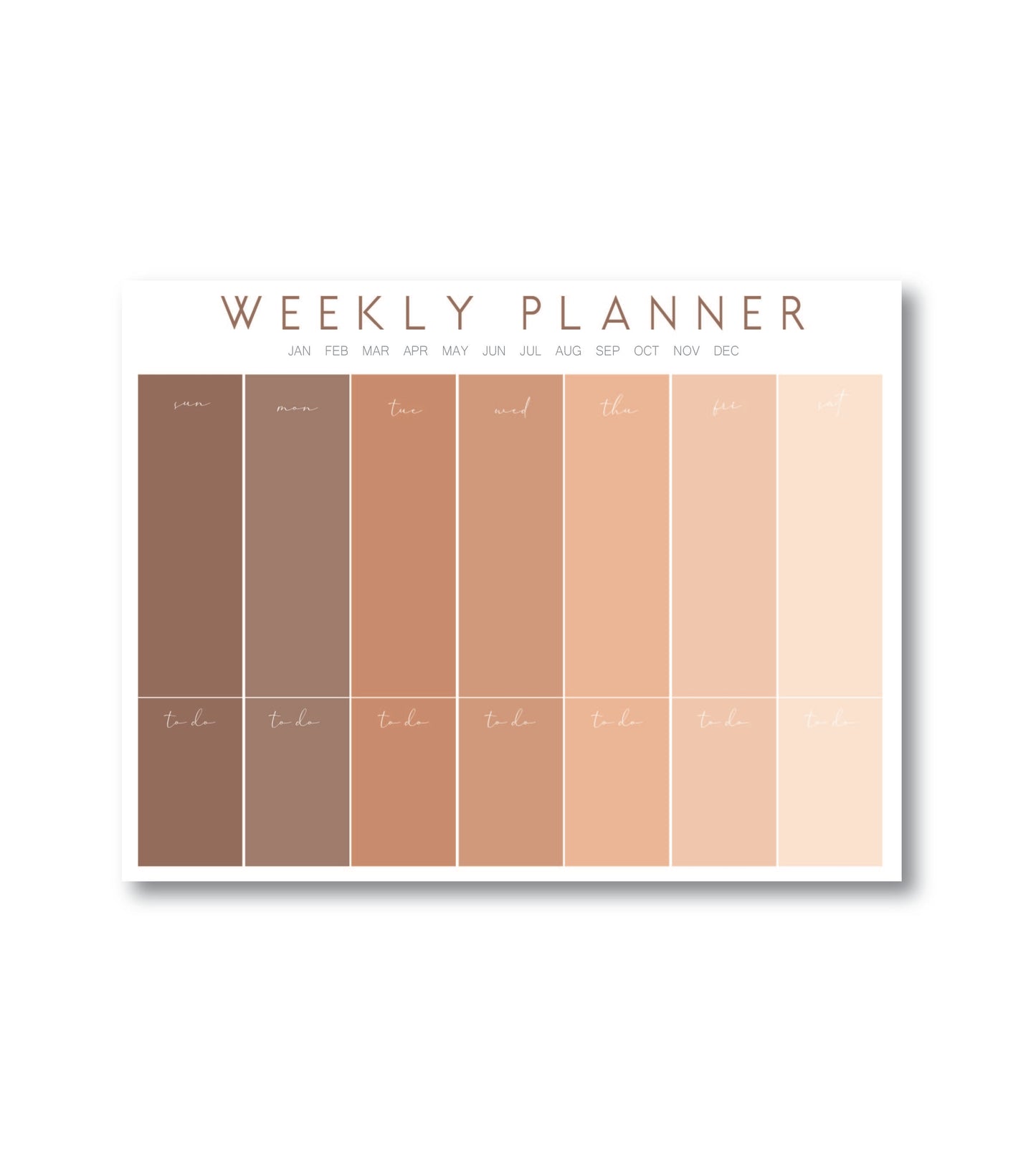 Nude Palette Weekly Planner Notepad