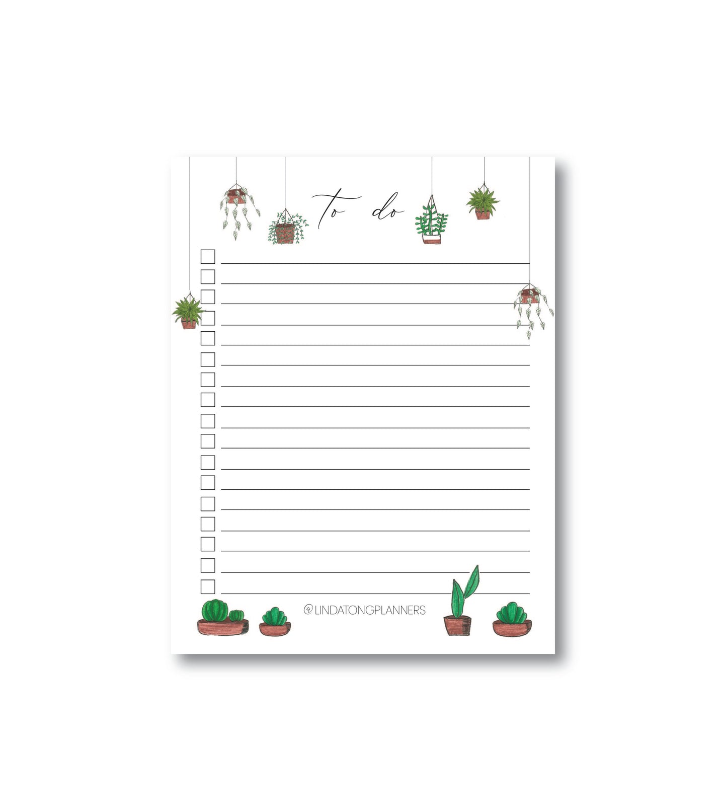 House Plants To-Do List Notepad