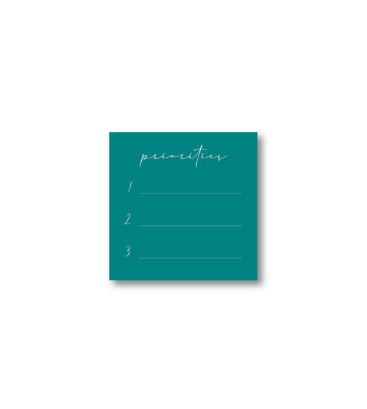 Simplified Priorities Post-It Teal Sticky Notes