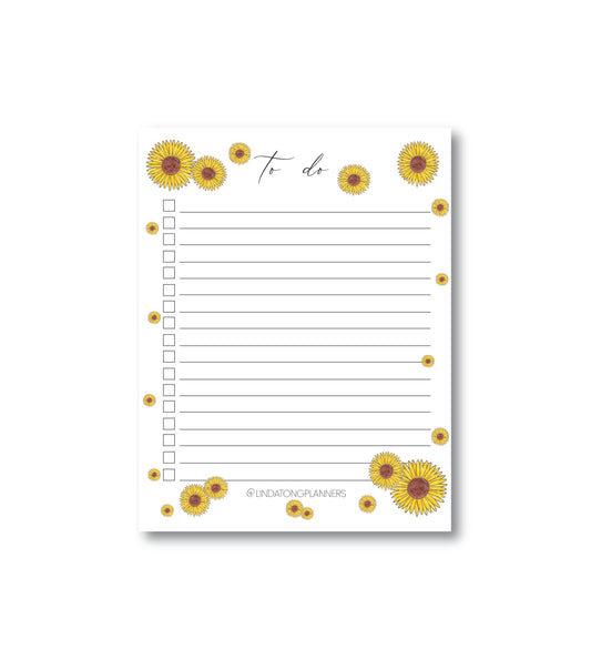 Sunflowers To-Do List Notepad